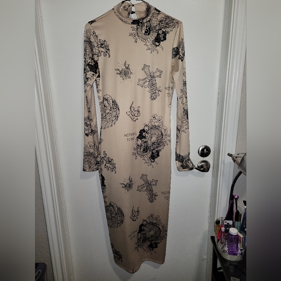 🟥Large Tan/Black Dress - Picture 3 of 5